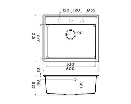 Мойка Omoikiri DAISEN 60 DC, темный шоколад|4993621 Мойка Omoikiri DAISEN 60 DC, темный шоколад|4993621