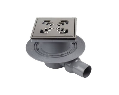 Трап, Pestan, Confluo Standard Square 1 Mask, горизонтальный, DN-50, цвет решетки-хром глянец