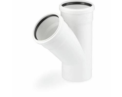 Тройник, 45°, 75, 75, PP (полипропилен) Тройник, 45°, 75, 75, PP (полипропилен)