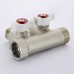 Коллектор НВ 3/4" с кранами никелированный UNI-FITT 2 выхода 1/2"Н 40мм