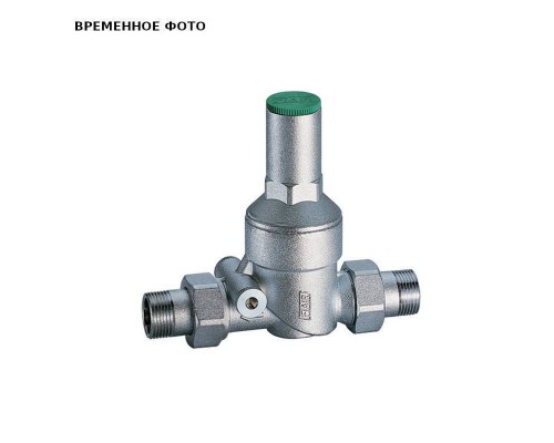 Редуктор давления 1/2" Н 1-6 бар PN25, с отверстием под радиальный манометр 1/4", хром