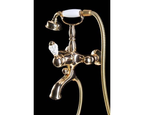 Boheme Crystal Смеситель для ванны, душевой комплект, цвет: золото глянцевое 283-CRST