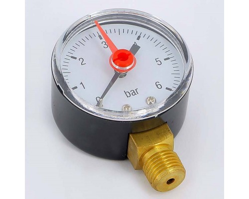Манометр радиальный 1/4" 50 мм TIEMME 6 бар