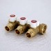 Коллектор НВ 3/4" с кранами UNI-FITT 3 выхода 1/2"Н 40мм