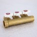 Коллектор НВ 3/4" с кранами UNI-FITT 3 выхода 1/2"Н 40мм
