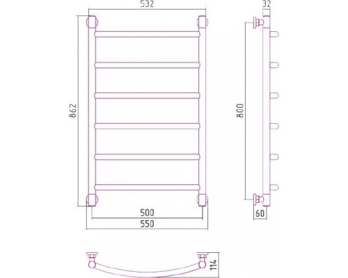 Сунержа Галант  Полотенцесушитель водяной 50x80h, цвет: без покрытия 00-0200-8050