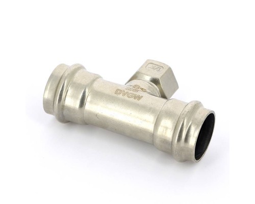 Тройник В-пресс IBP 28 x 1/2" x 28 нерж.сталь Тройник В-пресс IBP 28 x 1/2" x 28 нерж.сталь