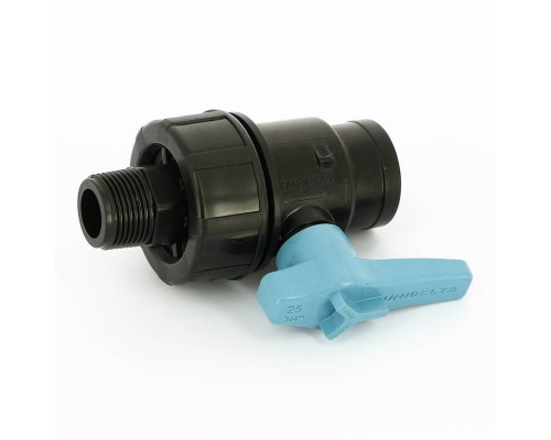 Кран обжим-Н Unidelta 25 х 3/4" для труб ПНД полипропилен PP-B