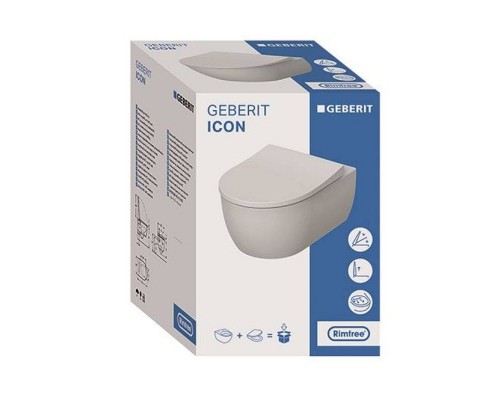 Унитаз подвесной Geberit iCon безободковый Rimfree®, 6 л, 53х35 см