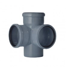 Крестовина PP-H 2-пл сер б/н Дн110х110х110х87,5гр в/к VALFEX 28110110