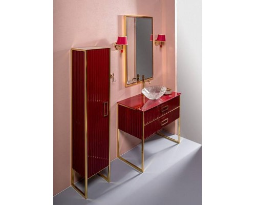 Boheme Monaco Шкаф-пенал напольный 35х30х170h см, цвет: белый/хром 868-RG-L