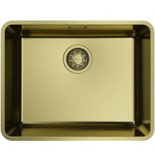 Omoikiri Кухонная мойка 53x41,5 см, из нержавеющей стали, с переливом, цвет: светлое золото 4997409