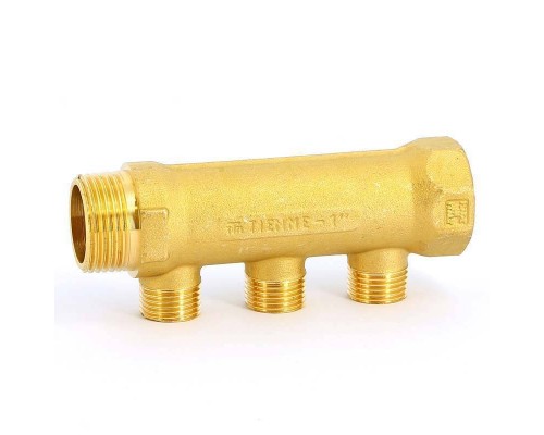 Коллектор НВ 1" TIEMME 3 выхода 1/2"Н 36мм