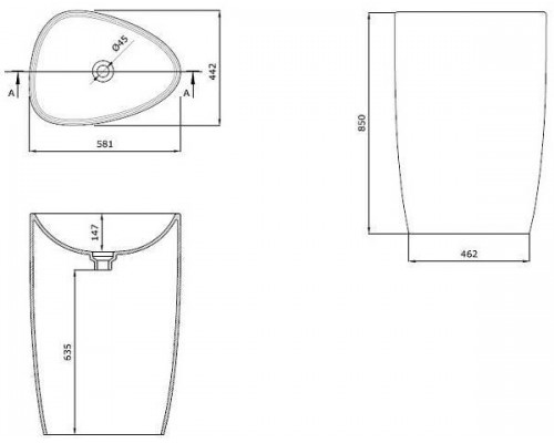 Allen Brau Infinity Раковина напольная 43,5x58x86h см, цвет: белый 4.21016.20