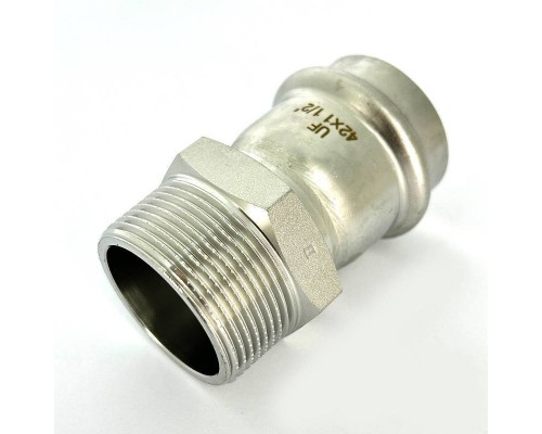 Муфта пресс-Н 42 х 1 1/2", нержавеющая сталь