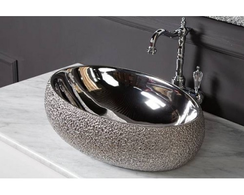 Boheme Neoart Раковина мебельная овальная 48х34х15h см, цвет: серебро 861