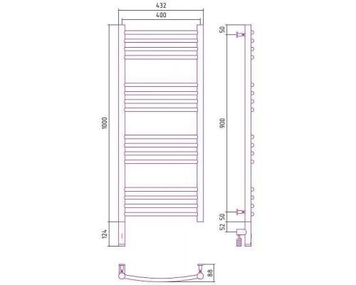 Сунержа Богема 3.0 Полотенцесушитель электр. 40x100h, лев., цвет: темн. титан муар 15-5802-1040 Сунержа Богема 3.0 Полотенцесушитель электр. 40x100h, лев., цвет: темн. титан муар 15-5802-1040