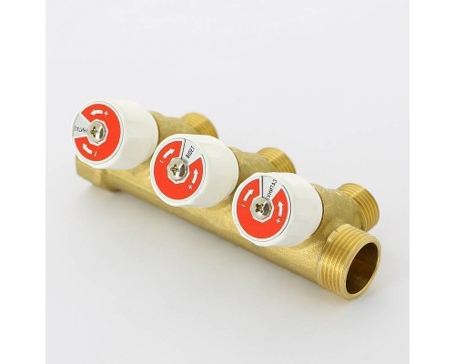 Коллектор НВ 3/4" с вентилями UNI-FITT 3 выхода 1/2"Н 40 мм Коллектор НВ 3/4" с вентилями UNI-FITT 3 выхода 1/2"Н 40 мм