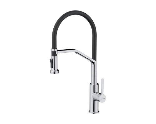 Omoikiri Makkari 2 Plus-SB-C-BL Смеситель для кухни с выдв. изл. и подкл. фил., хром/черный 4994493