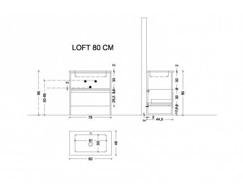 Armadi Art Loft Ящик под консоль 78х48х29h см, цвет: светлое дерево 894-080-L Armadi Art Loft Ящик под консоль 78х48х29h см, цвет: светлое дерево 894-080-L
