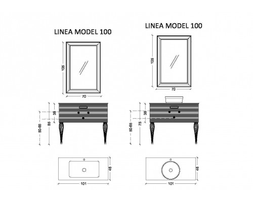 Armadi Art Vallessi Avantgarde Тумба подвесная 100х46х38h см, цвет: белый/золото 842-100-WG Armadi Art Vallessi Avantgarde Тумба подвесная 100х46х38h см, цвет: белый/золото 842-100-WG