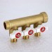 Коллектор НВ 3/4" с кранами UNI-FITT 3 выхода 1/2"Н 40мм