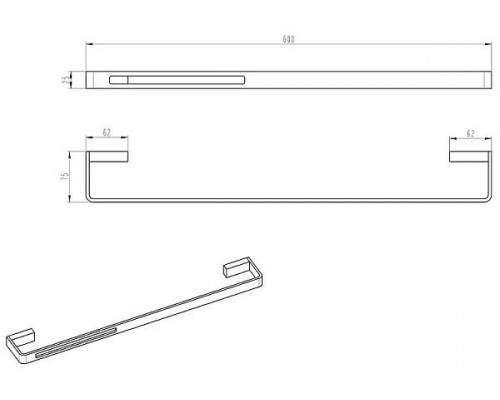 Boheme Q Полотенцедержатель подвесной, цвет: shine gun metalll 10942-SGM