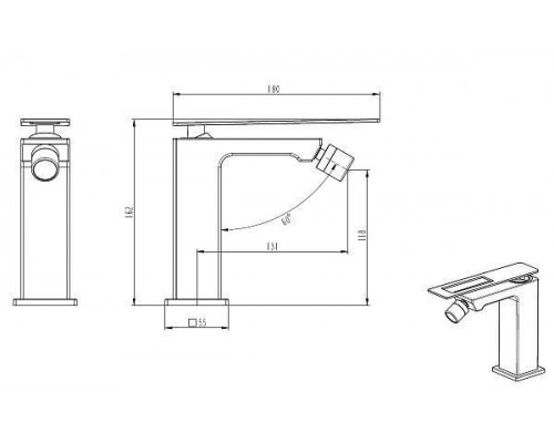 Boheme Q Смеситель для биде 5,5x18x16,2h см, цвет: white 146-WUW