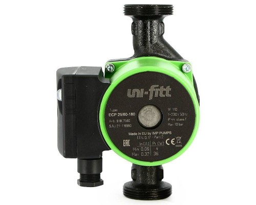 Насос циркуляционный энергоэффективный Uni-Fitt ECP 25/60 180 с гайками