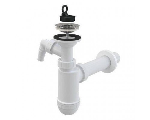 Сифон умыв бут лит/вып 1 1/4"x40 пр/тр 40 отв нерж/сетка Alca A41P