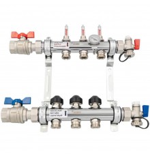 Комплект коллекторов REHAU HKV из нержавеющей стали на 3 контура с шаровыми кранами