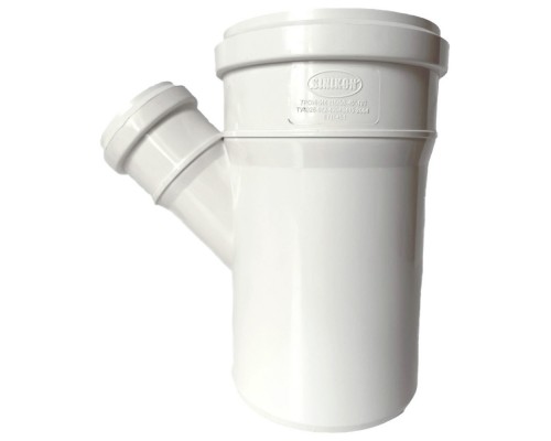 Тройник канализационный бесшумный ПП 110* 50*45гр.С мм СИНИКОН КОМФОРТ с раструбом белый (уп.20 шт)