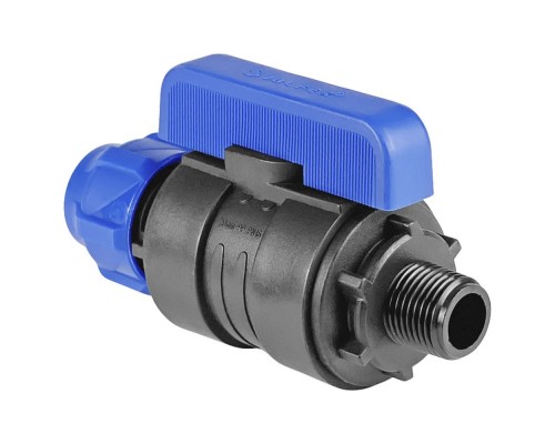 Шаровый кран ПНД компрессионный НР 25*3/4" наружная резьба (VALFEX)
