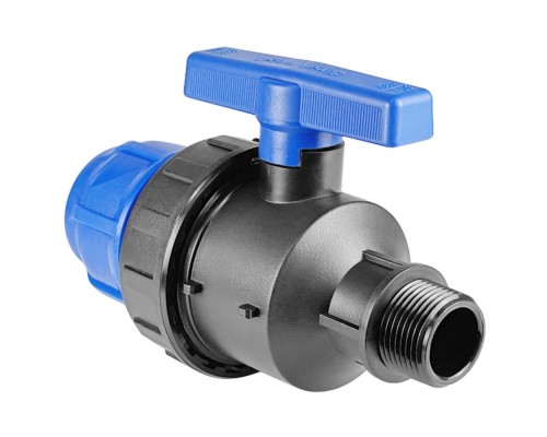 Шаровый кран ПНД компрессионный НР 25*3/4" наружная резьба (VALFEX)