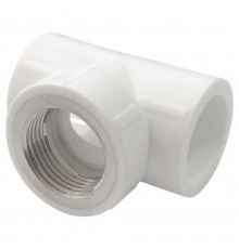 Тройник комбинированный полипропиленовый PPRC НР 32х3/4" , наружная резьба,(VALFEX) белый