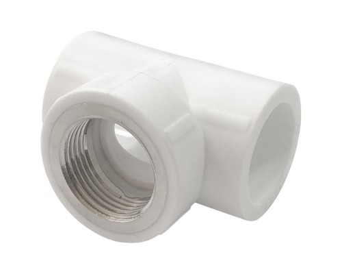Тройник комбинированный полипропиленовый PPRC НР 32х3/4" , наружная резьба,(VALFEX) белый