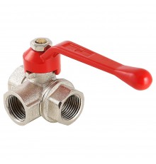 Кран шаровый трехходовый "рычаг" ВВ внутренняя резьба Г-образный 1/2" (Valtec VT.360)