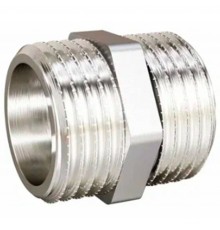 Ниппель прямой LD DN32 нр-нр, латунь никелированная