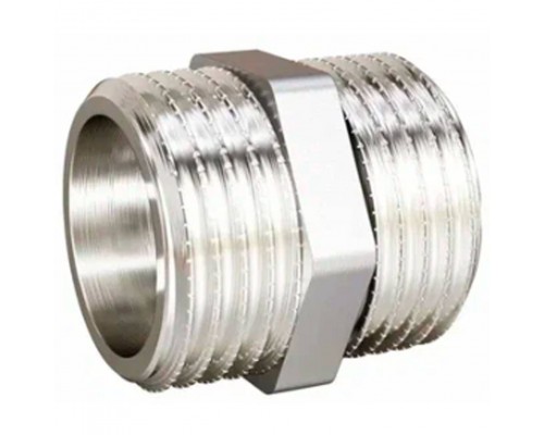 Ниппель прямой LD DN32 нр-нр, латунь никелированная