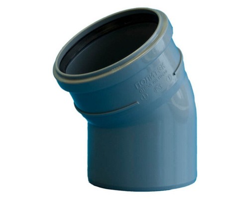 Отвод канализационный ПП 50*30гр.С мм с раструбом серый ( уп.40 шт)