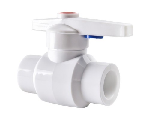 Шаровый кран полипропиленовый PPRC 25, РВК, белый