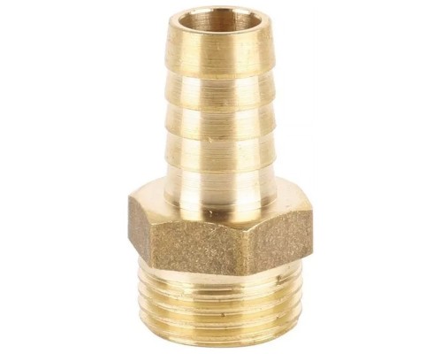 Штуцер (елочка) НР наружная резьба d 1/2" х 18 латунь (JIF) (335) уп 10 шт