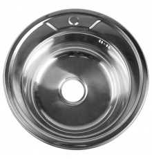 Мойка "Jif" нержавеющая сталь 0,8мм, врезная круглая, 490*170, с сифоном, выпуск 3 1/2, 00000040612