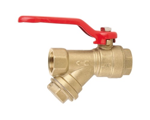 Кран шаровый с фильтром "рычаг" ВВ внутренняя резьба 1/2" (JIF.375BR) уп 10 шт