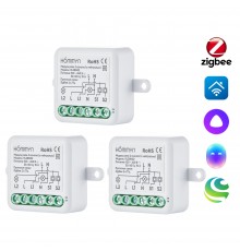 Комплект три умных реле (2 канал с нейтралью) HOMMYN 3RLZBN02