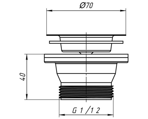 Выпуск "АНИ" 1 1/2, нержавеющий (М100) (Россия)