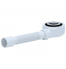 Сифон для поддона "АНИ" с гибкой трубой, нержавеющий выпуск, кнопка (Е455CLS) (Россия)