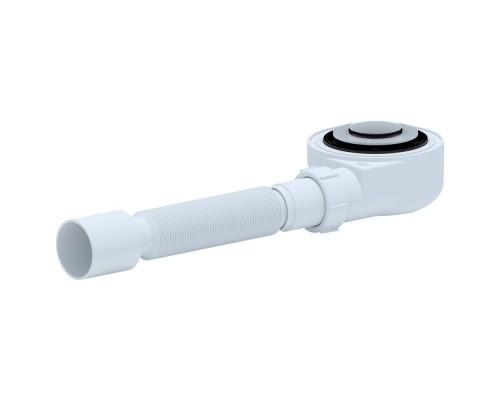 Сифон для поддона "АНИ" с гибкой трубой, нержавеющий выпуск, кнопка (Е455CLS) (Россия)