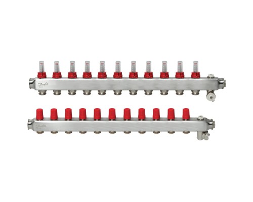 Коллекторная гр. со встр. расх. 11 выходов 1" Евроконус 3/4" SSM-11F (088U0761) (Danfoss) нерж. Ст.