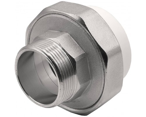 Муфта THERMOLIGHT комбинированная разъемная PP-R НР 50х1 1/2" белый (4/36) Муфта THERMOLIGHT комбинированная разъемная PP-R НР 50х1 1/2" белый (4/36)